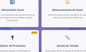 Simplifique seus projetos na Visiontech Engenharia! Acesse nossas calculadoras online e grátis: queda de tensão, demanda, balanceamento de carga e mais em visiontech.eng.br/apps.